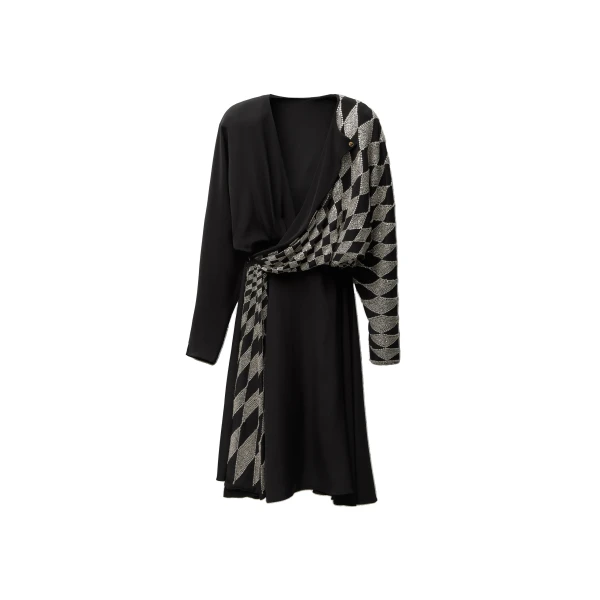 Versace Embroidered Silk Midi Evening Dress in Black | Midi Dresses | Coveti