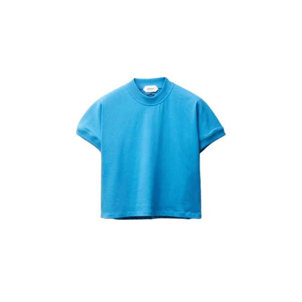 Versace Embroidered Stretch Cotton-Jersey T-Shirt in Light Blue | T-shirts | Coveti