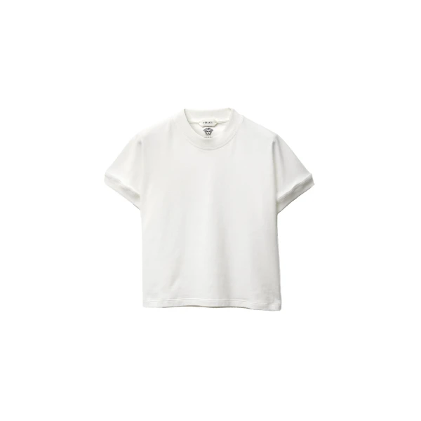 Versace Embroidered Stretch Cotton-Jersey T-Shirt in White | T-shirts | Coveti