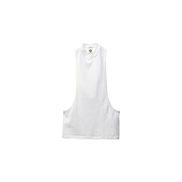 Embroidered Stretch Cotton-Jersey Tank Top in White, Ref. 1024513