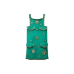 Versace Embroidered Suede Mini Dress in Green | Mini Dresses | Coveti