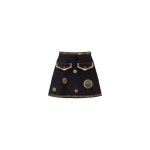 Versace Embroidered Suede Mini Skirt in Blue | Mini Skirts | Coveti