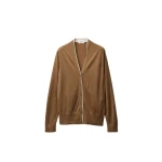 Versace Embroidered Wool Knit Cardigan in Brown | Cardigan | Coveti