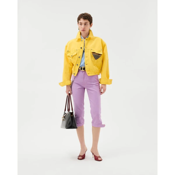 Versace Embroidered Wool Knit Cardigan in Light Blue, view 6 | Cardigan