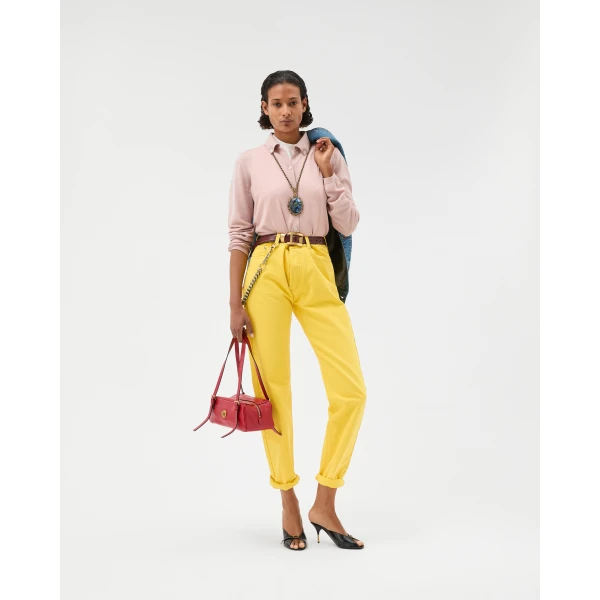 Versace Embroidered Wool Knit Cardigan in Pink, view 6 | Cardigan
