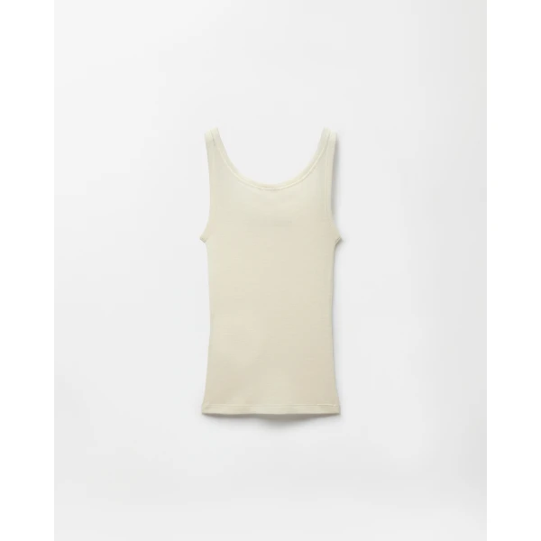 Versace Embroidered Wool Ribbed Tank Top in Yellow, view 3 | Sleeveless