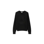 Versace Embroidered Wool and Cashmere Knit Sweater in Black | Sweaters | Coveti