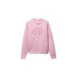 Versace Embroidered Wool and Cashmere Knit Sweater in Light Pink | Sweaters | Coveti