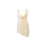 Versace Envers-Satin Crêpe Draped Mini Dress in White | Mini Dresses | Coveti