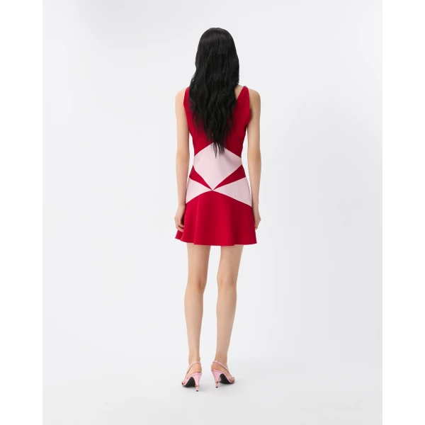 Versace Envers-Satin Mini Dress in Red, view 3 | Mini Dresses