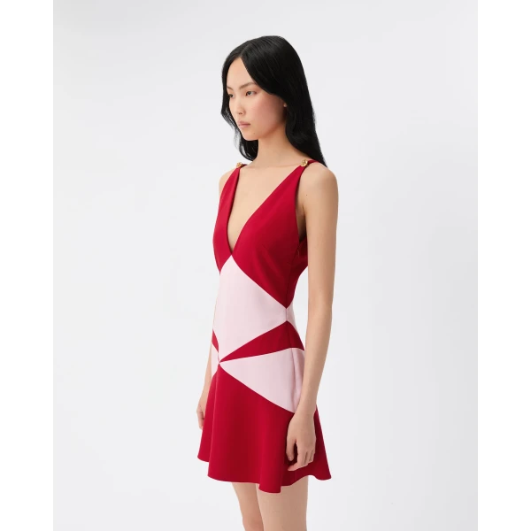 Versace Envers-Satin Mini Dress in Red, view 4 | Mini Dresses