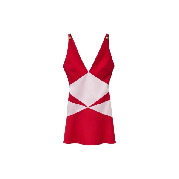 Versace Envers-Satin Mini Dress in Red | Mini Dresses | Coveti
