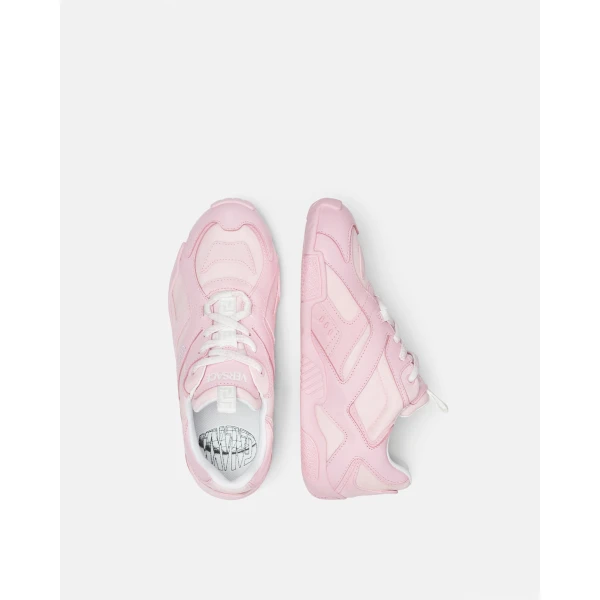 Versace Galaxia Leather Sneakers in Pink, view 4 | Sneakers