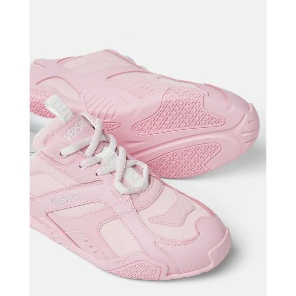 Versace Galaxia Leather Sneakers in Pink, view 5 | Sneakers