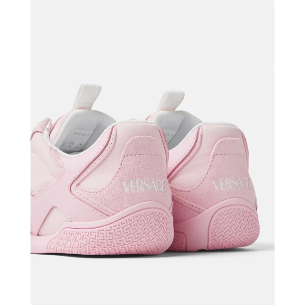 Versace Galaxia Leather Sneakers in Pink, view 6 | Sneakers