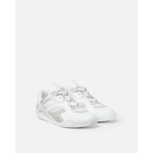 Versace Galaxia Leather Sneakers in White, view 2 | Sneakers