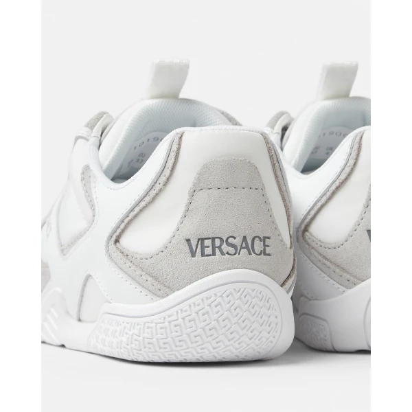 Versace Galaxia Leather Sneakers in White, view 6 | Sneakers