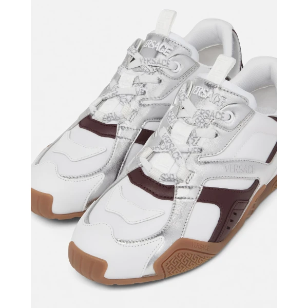 Versace Galaxia Sneakers in White and Silver, view 4 | Sneakers