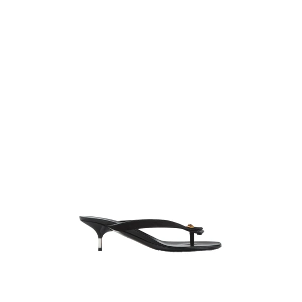 Versace Gavriel Suede Thong Sandals 50 mm in Black | Flip Flops & Slides | Coveti