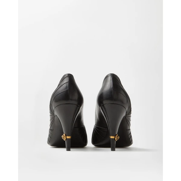 Versace Gianni Leather Pumps 90 mm in Black, view 5 | Heels