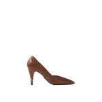Versace Gianni Leather Pumps 90 mm in Brown Tejus Leather | Heels | Coveti