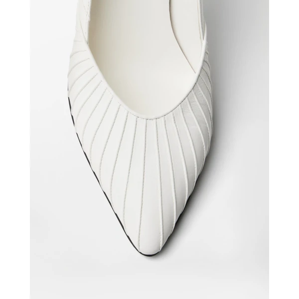 Versace Gianni Leather Pumps 90 mm in White, view 6 | Heels