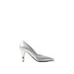 Versace Gianni Metallic Nappa Pumps 90 mm in Silver | Heels | Coveti