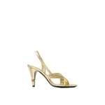Versace Gianni Metallic Nappa Sandals 90 mm in Gold | Sandals | Coveti