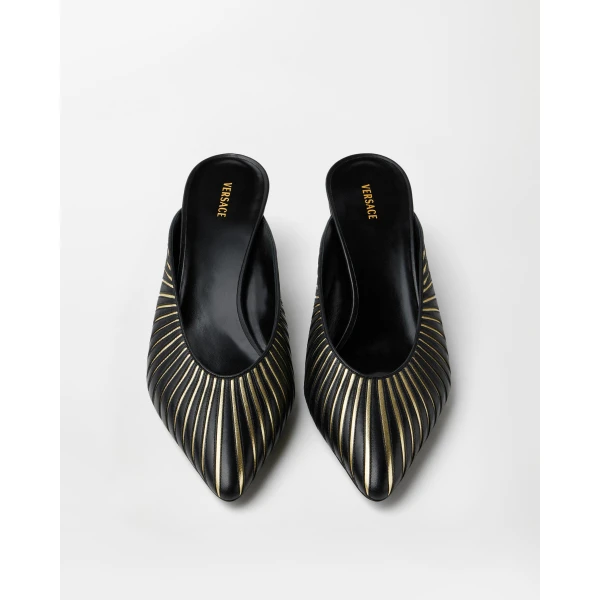 Versace Gianni Nappa Mules 55 mm in Black, view 3 | Mules
