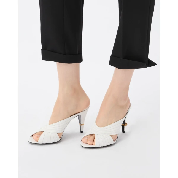 Versace Gianni Nappa Mules 90 mm in White, view 2 | Mules