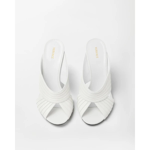 Versace Gianni Nappa Mules 90 mm in White, view 3 | Mules