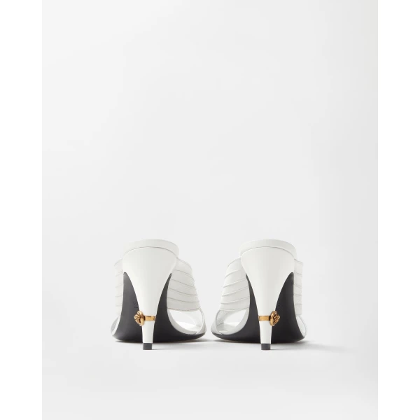 Versace Gianni Nappa Mules 90 mm in White, view 6 | Mules