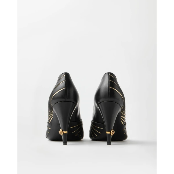 Versace Gianni Nappa Pumps 90 mm in Black, view 5 | Heels