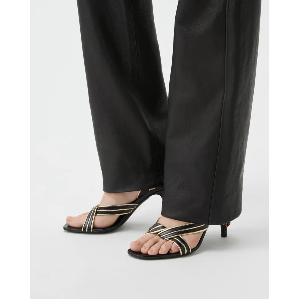 Versace Gianni Nappa Sandals 90 mm in Black, view 2 | Sandals