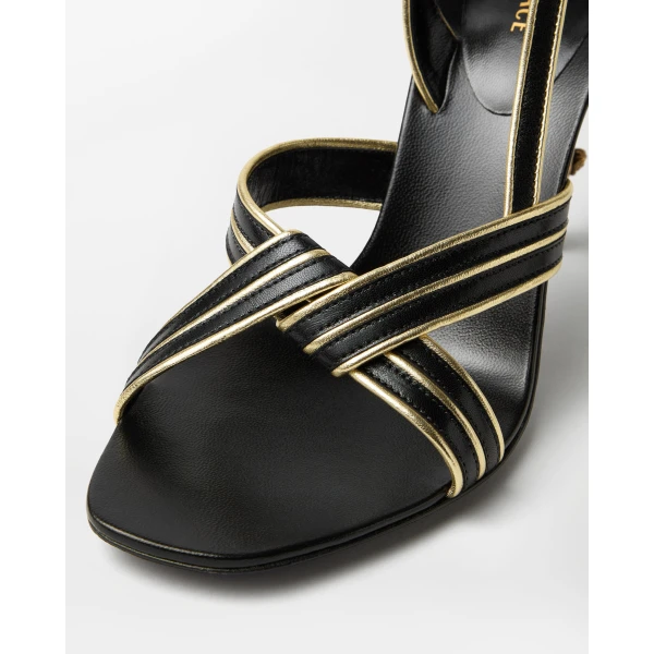 Versace Gianni Nappa Sandals 90 mm in Black, view 5 | Sandals