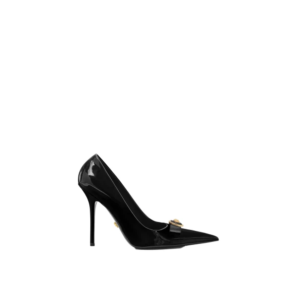 Gianni Ribbon Patent Pumps 110 mm in Black and Gold
