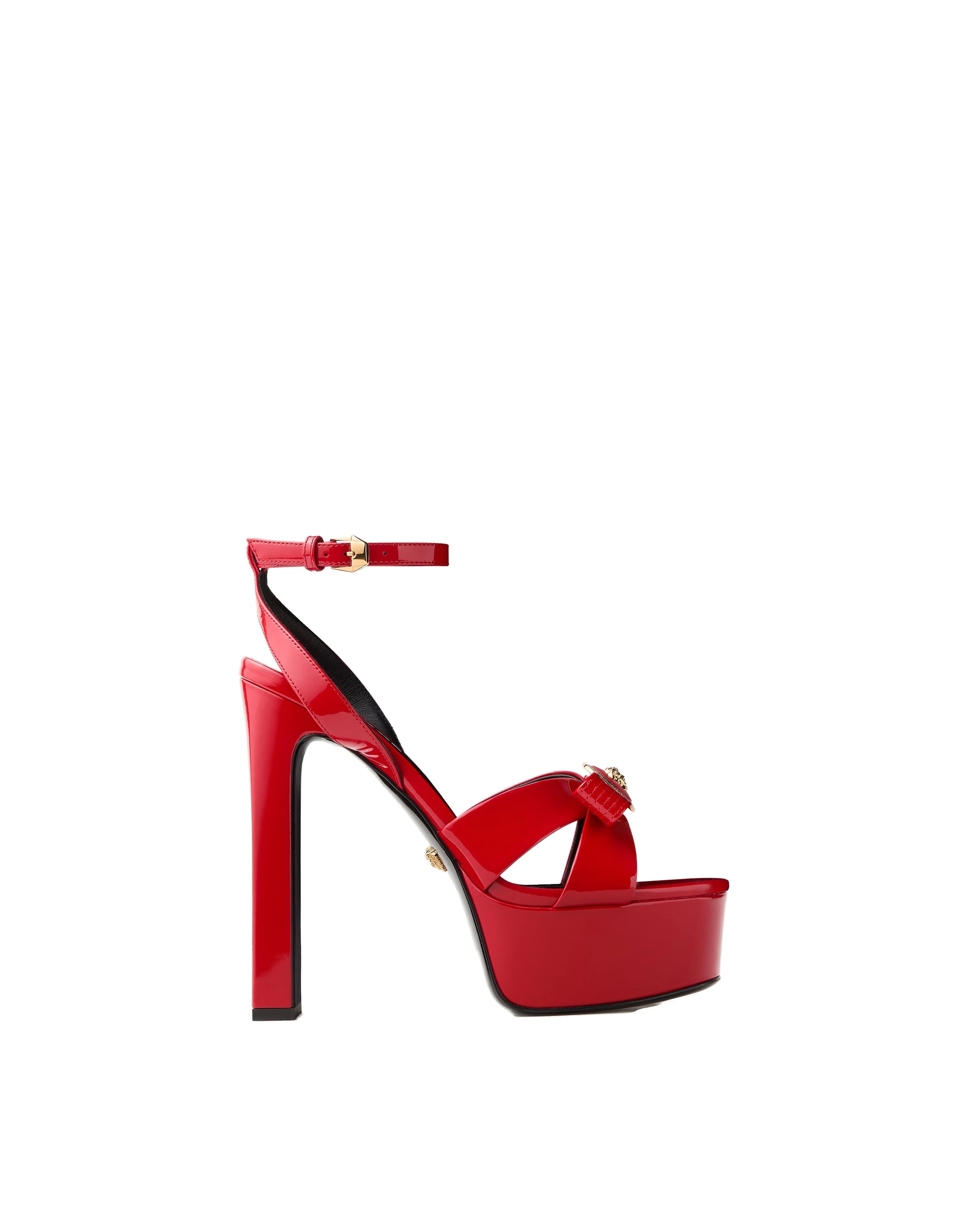Versace Gianni Ribbon Patent Sandals 140 mm in Red Versace Gianni Ribbon Patent Sandals 140 mm in Red | Sandals | Coveti