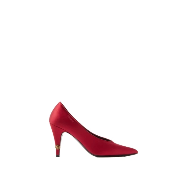 Gianni Satin Pumps 90 mm in Red