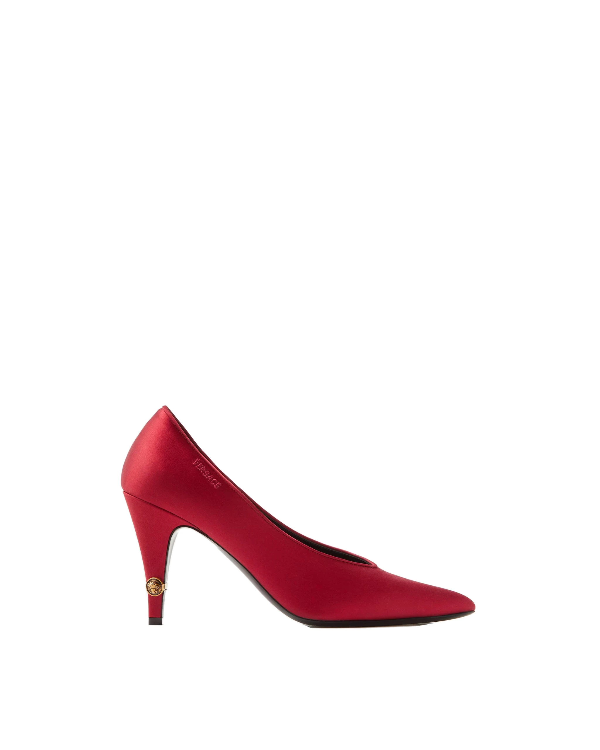 Versace Gianni Satin Pumps 90 mm in Red Versace Gianni Satin Pumps 90 mm in Red | Heels | Coveti