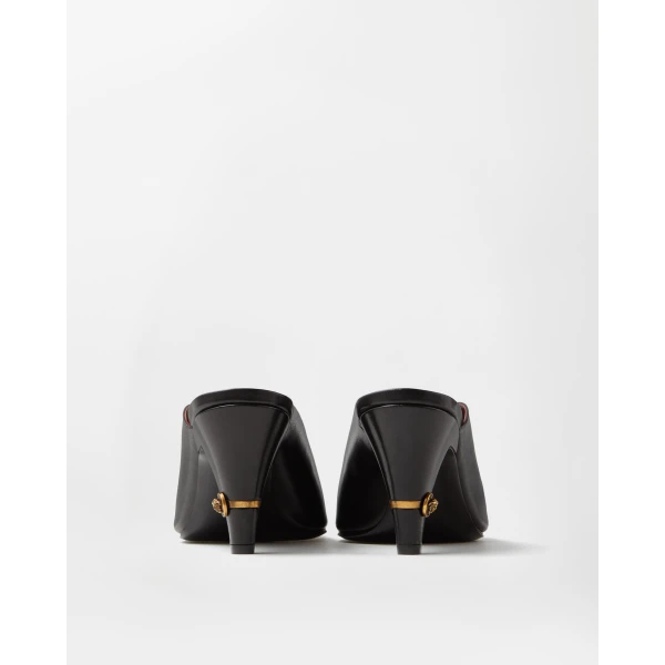 Versace Giulietta Leather Mules 80 mm in Black, view 4 | Mules