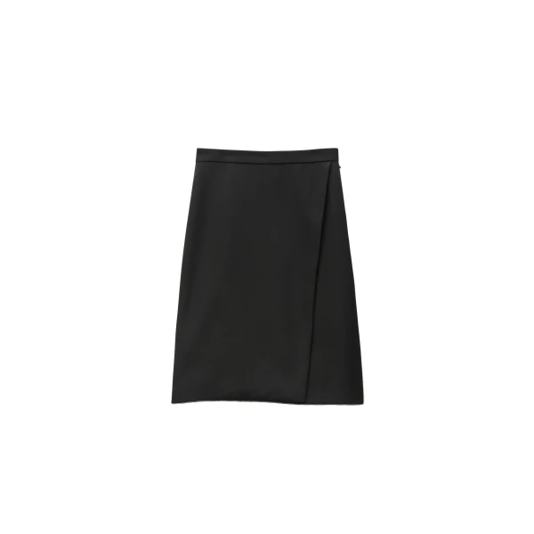 Grain De Poudre Wool Midi Skirt in Black