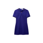 Versace Grain de Poudre Wool Mini Dress in Blue | Mini Dresses | Coveti
