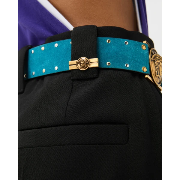 Versace Grain de Poudre Wool Pants in Black, view 5 | Tailored pants