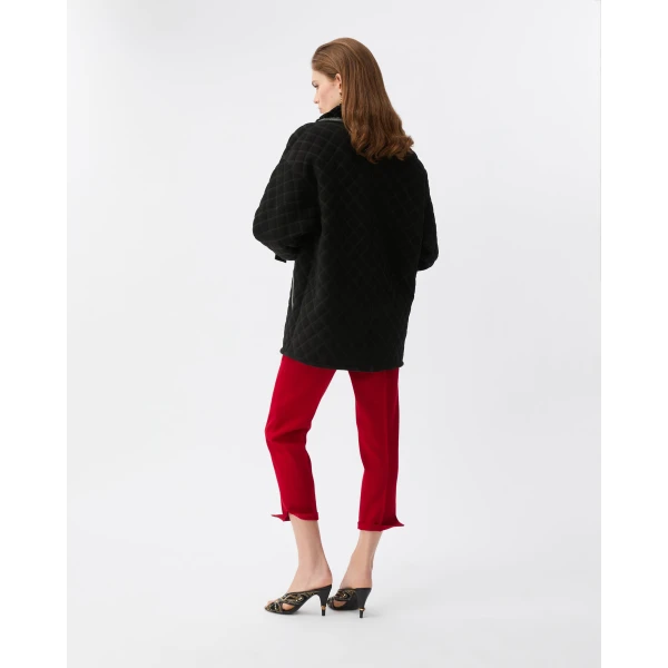 Versace Grain de Poudre Wool Pants in Burgundy, view 3 | Tailored pants