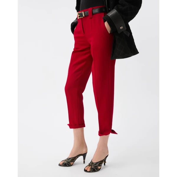 Versace Grain de Poudre Wool Pants in Burgundy, view 4 | Tailored pants