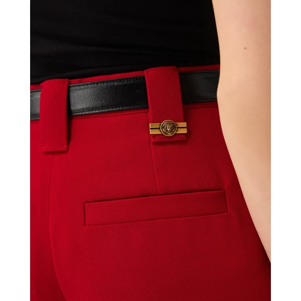 Versace Grain de Poudre Wool Pants in Burgundy, view 5 | Tailored pants