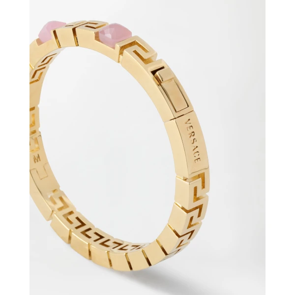 Versace Greca Bracelet in Gold and Pink, view 2 | Bracelets