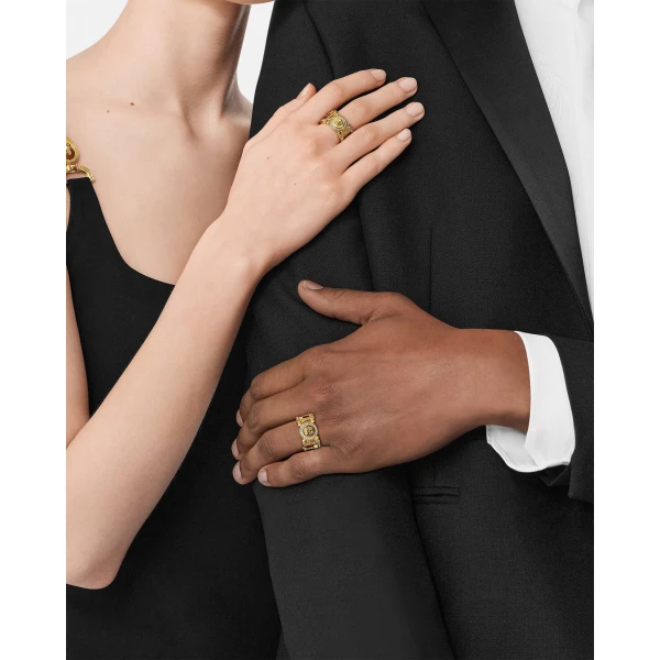 Versace Greca Crystal Ring in Gold Crystal, view 3 | Rings