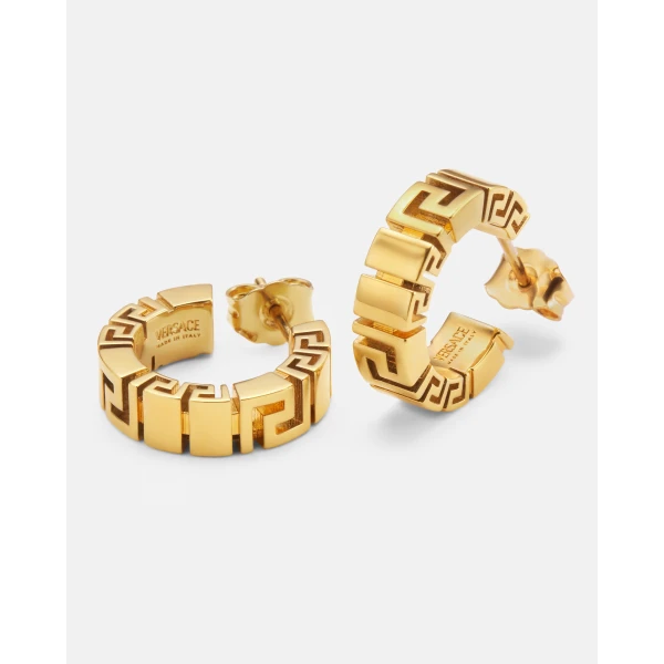 Versace Greca Earring in Light Gold, view 2 | Earrings