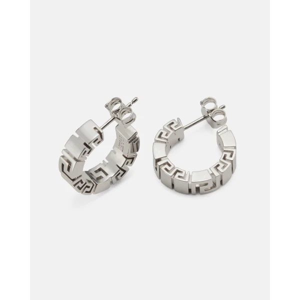 Versace Greca Earring in Silver, view 2 | Earrings